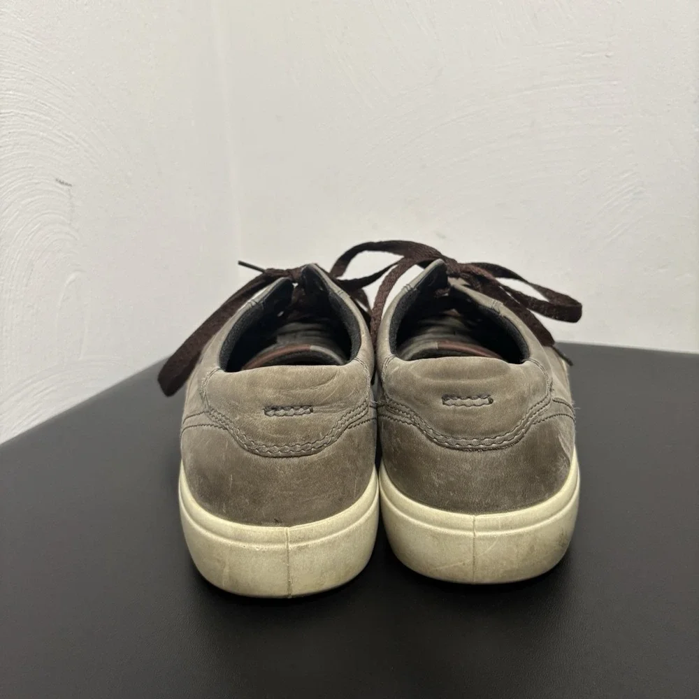 Ecco Soft 7  Men's Green/Brown Nubuck Leather Shoes‎ Casual Sneakers Size 10